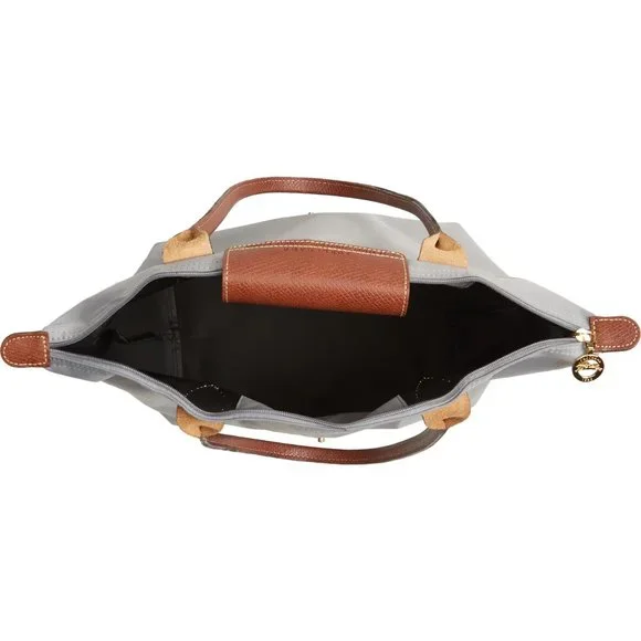 ❤️ NWT LONGCHAMP Le Pliage Small Medium Nylon Shoulder Tote GRAY 100% AUTHENTIC - Picture 4 of 16